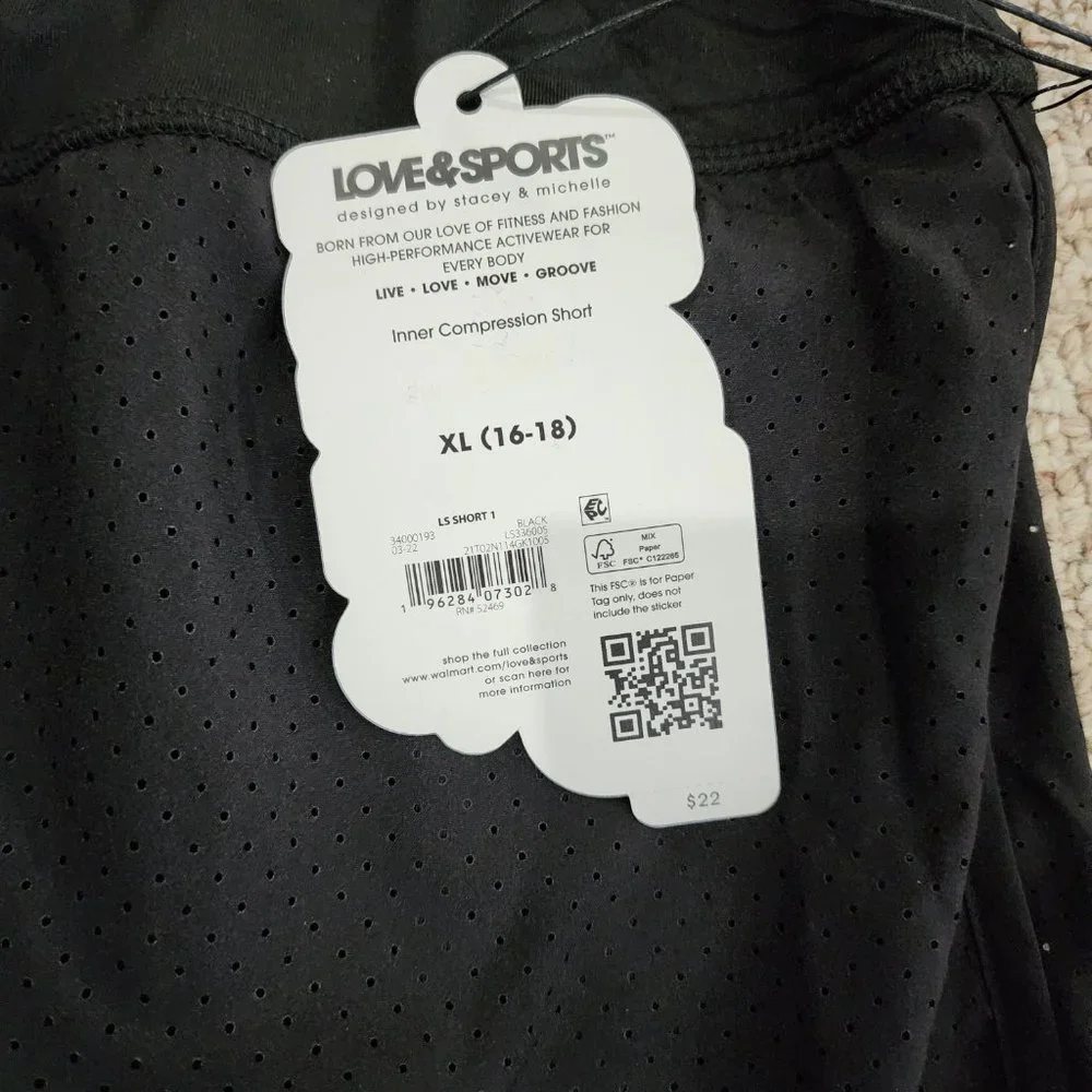 NWT Love & Sports Women's Lined Running Shorts